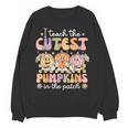 I Teach The Cutest Pumpkins In The Patch Teacher Retro Women Crewneck Sweatshirt, novelty gifts, funny gifts I Teach The Cutest Pumpkins In The Patch Teacher Retro Women Crewneck Sweatshirt, novelty gifts, funny gifts