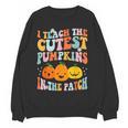 I Teach The Cutest Pumpkins In The Patch Teacher Women Crewneck Sweatshirt, novelty gifts, funny gifts