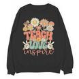 Teach Love Inspire Retro Groovy Daisy Back To School Teacher For Men Women Kids Women Crewneck Sweatshirt, novelty gifts, funny gifts Teach Love Inspire Retro Groovy Daisy Back To School Teacher For Men Women Kids Women Crewneck Sweatshirt, novelty gifts, funny gifts