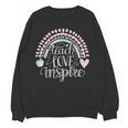 Teach Love Inspire Teacher Women Crewneck Sweatshirt, novelty gifts, funny gifts