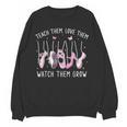 Teach Them Love Them Watch Them Grow Ballet Dance Teacher Women Crewneck Sweatshirt, novelty gifts, funny gifts