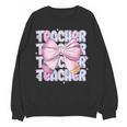 Teacher Bow Pencil Flowers Teacher Back To School Women Crewneck Sweatshirt, novelty gifts, funny gifts Teacher Bow Pencil Flowers Teacher Back To School Women Crewneck Sweatshirt, novelty gifts, funny gifts