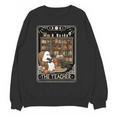 The Teacher Ghost Book Reading Books Lover Halloween Women Crewneck Sweatshirt, novelty gifts, funny gifts