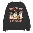 Teacher Halloween Trick Or Teach Cute Ghost Coffee Pumpkins Women Crewneck Sweatshirt, novelty gifts, funny gifts Teacher Halloween Trick Or Teach Cute Ghost Coffee Pumpkins Women Crewneck Sweatshirt, novelty gifts, funny gifts