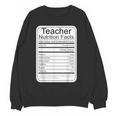 Teacher Nutrition Facts Teachers Nutritional Fact Women Crewneck Sweatshirt, novelty gifts, funny gifts