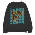 Teacher Outer Space Science Astronomy Planet Saturn Teach Women Crewneck Sweatshirt, novelty gifts, funny gifts