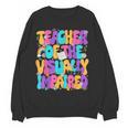Teacher Of The Visually Impaired Blindness Awareness Women Crewneck Sweatshirt, novelty gifts, funny gifts Teacher Of The Visually Impaired Blindness Awareness Women Crewneck Sweatshirt, novelty gifts, funny gifts