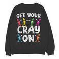 Teacher's Get Your Cray On Dabbing Crayons Women Crewneck Sweatshirt, novelty gifts, funny gifts Teacher's Get Your Cray On Dabbing Crayons Women Crewneck Sweatshirt, novelty gifts, funny gifts