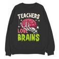 Teachers Love Brains Skeleton Halloween Teacher Funny Women Crewneck Sweatshirt, novelty gifts, funny gifts Teachers Love Brains Skeleton Halloween Teacher Funny Women Crewneck Sweatshirt, novelty gifts, funny gifts