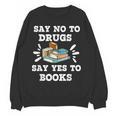 Teachers Red Ribbon Week Say No To Drugs Say Yes To Books Women Crewneck Sweatshirt, novelty gifts, funny gifts