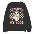 Teaching My Boos Ghost Teacher Cute Groovy Halloween Teacher Women Crewneck Sweatshirt, novelty gifts, funny gifts Teaching My Boos Ghost Teacher Cute Groovy Halloween Teacher Women Crewneck Sweatshirt, novelty gifts, funny gifts