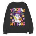 Teaching My Boos Teacher Ghost Teach Halloween Teacher Women Crewneck Sweatshirt, novelty gifts, funny gifts
