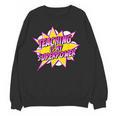 Teaching Is My Superpower Retro Comic Super Teacher Women Crewneck Sweatshirt, novelty gifts, funny gifts