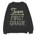 Team First Grade Camo 1st Grade Teacher Camouflage Women Crewneck Sweatshirt, novelty gifts, funny gifts