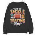 Test Day State Football Tackle Testing Day Sports Teacher Women Crewneck Sweatshirt, novelty gifts, funny gifts