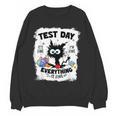 Test Day Stressed Cat Teacher Student Kids Testing Day Women Crewneck Sweatshirt, novelty gifts, funny gifts