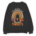 Thankful For My 5th Grade Turkeys Thanksgiving Teacher Women Crewneck Sweatshirt, novelty gifts, funny gifts