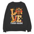 Thanksgiving Love Third Grade Teacher Turkey Autumn Fall Men Women Girls Kids Women Crewneck Sweatshirt, novelty gifts, funny gifts