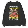 Thanksgiving I Teach Coolest Turkeys Teacher Fall Women Men Women Crewneck Sweatshirt, novelty gifts, funny gifts