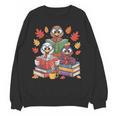 Thanksgiving Teacher Books Turkey Reading Book Women Crewneck Sweatshirt, novelty gifts, funny gifts