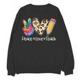 Tie Dye Hippie Peace Love Teach Teacher Appreciation Women Crewneck Sweatshirt, novelty gifts, funny gifts Tie Dye Hippie Peace Love Teach Teacher Appreciation Women Crewneck Sweatshirt, novelty gifts, funny gifts