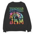 Tie Dye Teaching Social Studies Is My Jam Sunglasses Teacher Women Crewneck Sweatshirt, novelty gifts, funny gifts Tie Dye Teaching Social Studies Is My Jam Sunglasses Teacher Women Crewneck Sweatshirt, novelty gifts, funny gifts