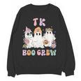 TK Boo Crew Retro Groovy Halloween Floral Ghost TK Teacher Women Crewneck Sweatshirt, novelty gifts, funny gifts TK Boo Crew Retro Groovy Halloween Floral Ghost TK Teacher Women Crewneck Sweatshirt, novelty gifts, funny gifts