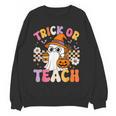 Trick Or Teach Cute Ghost Coffee Pumpkins Halloween Teacher Women Crewneck Sweatshirt, novelty gifts, funny gifts Trick Or Teach Cute Ghost Coffee Pumpkins Halloween Teacher Women Crewneck Sweatshirt, novelty gifts, funny gifts