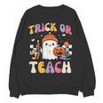 Trick Or Teach Ghost Teacher School Halloween Men Women Women Crewneck Sweatshirt, novelty gifts, funny gifts Trick Or Teach Ghost Teacher School Halloween Men Women Women Crewneck Sweatshirt, novelty gifts, funny gifts