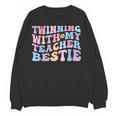 Twinning With My Teacher Bestie Teaching Partner Women Crewneck Sweatshirt, novelty gifts, funny gifts