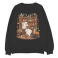 Vintage Ghost Book Reading Pumpkin Gothic Halloween Teachers Women Crewneck Sweatshirt, novelty gifts, funny gifts Vintage Ghost Book Reading Pumpkin Gothic Halloween Teachers Women Crewneck Sweatshirt, novelty gifts, funny gifts