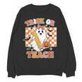 Vintage Teacher Shirt Women Trick Or Teach Halloween Women Crewneck Sweatshirt, novelty gifts, funny gifts