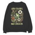 Weird Teachers Build Character Frog Reading Book Librarian Women Crewneck Sweatshirt, novelty gifts, funny gifts