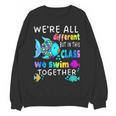 We'Re All Different But We Swim Together Elementary Teacher Women Crewneck Sweatshirt, novelty gifts, funny gifts We'Re All Different But We Swim Together Elementary Teacher Women Crewneck Sweatshirt, novelty gifts, funny gifts