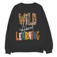 Wild About Learning Teacher Back To School Teaching Women Crewneck Sweatshirt, novelty gifts, funny gifts Wild About Learning Teacher Back To School Teaching Women Crewneck Sweatshirt, novelty gifts, funny gifts