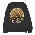 Wild About Reading Teacher Back To School Leopard Rainbow Women Crewneck Sweatshirt, novelty gifts, funny gifts Wild About Reading Teacher Back To School Leopard Rainbow Women Crewneck Sweatshirt, novelty gifts, funny gifts