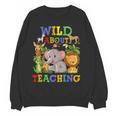 Wild About Teaching Safari Jungle School Teacher Women Crewneck Sweatshirt, novelty gifts, funny gifts Wild About Teaching Safari Jungle School Teacher Women Crewneck Sweatshirt, novelty gifts, funny gifts