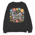 Wildflower 4th Fourth Grade Floral Back To School Teacher Women Crewneck Sweatshirt, novelty gifts, funny gifts