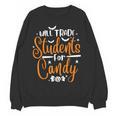 Will Trade Students For Candy Halloween Costume Teacher Women Crewneck Sweatshirt, novelty gifts, funny gifts