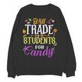 Will Trade Students For Candy Teacher Cute Halloween Costume Women Crewneck Sweatshirt, novelty gifts, funny gifts Will Trade Students For Candy Teacher Cute Halloween Costume Women Crewneck Sweatshirt, novelty gifts, funny gifts