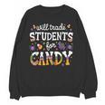 Will Trade Students For Candy Teacher Halloween Costume Tee Women Crewneck Sweatshirt, novelty gifts, funny gifts Will Trade Students For Candy Teacher Halloween Costume Tee Women Crewneck Sweatshirt, novelty gifts, funny gifts
