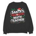 Xmas Lighting Santa's Favorite Math Teacher Christmas Women Crewneck Sweatshirt, novelty gifts, funny gifts