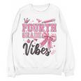 4th Fourth Grade Vibes Back To School Coquette Teacher Girl Women Crewneck Sweatshirt, novelty gifts, funny gifts