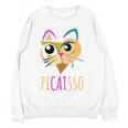 Abstract Cat Art Picatsso Shirt For Art Teachers Women Crewneck Sweatshirt, novelty gifts, funny gifts Abstract Cat Art Picatsso Shirt For Art Teachers Women Crewneck Sweatshirt, novelty gifts, funny gifts