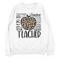 Back To School Teacher Life Apple Leopard Teacher Women Women Crewneck Sweatshirt, novelty gifts, funny gifts