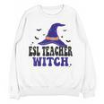 ESL Teacher Witch Halloween Matching Group Costume Women Crewneck Sweatshirt, novelty gifts, funny gifts