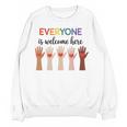 Everyone Is Welcome Here Idaho Teacher Women Crewneck Sweatshirt, novelty gifts, funny gifts