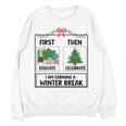 First Educate Then Celebrate Christmas Teacher Winter Break Women Crewneck Sweatshirt, novelty gifts, funny gifts