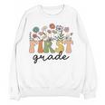 First Grade Teacher Wildflower Back To School Floral Outfits Women Crewneck Sweatshirt, novelty gifts, funny gifts First Grade Teacher Wildflower Back To School Floral Outfits Women Crewneck Sweatshirt, novelty gifts, funny gifts