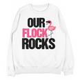 Our Flock Rocks Flamingo Mother's Day Teacher Women Crewneck Sweatshirt, novelty gifts, funny gifts Our Flock Rocks Flamingo Mother's Day Teacher Women Crewneck Sweatshirt, novelty gifts, funny gifts